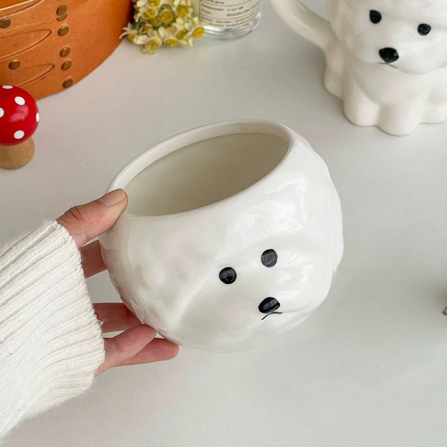 Cute Bichon Ceramic Rice Bowl