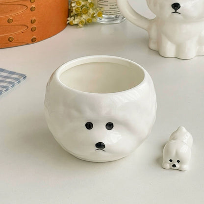Cute Bichon Ceramic Rice Bowl