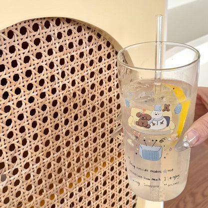 Cozy Winter Snowman Glass Cup