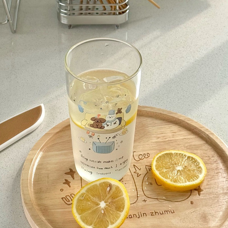 Cozy Winter Snowman Glass Cup