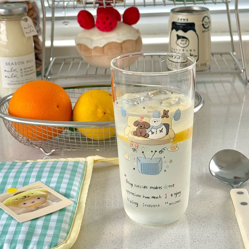 Cozy Winter Snowman Glass Cup