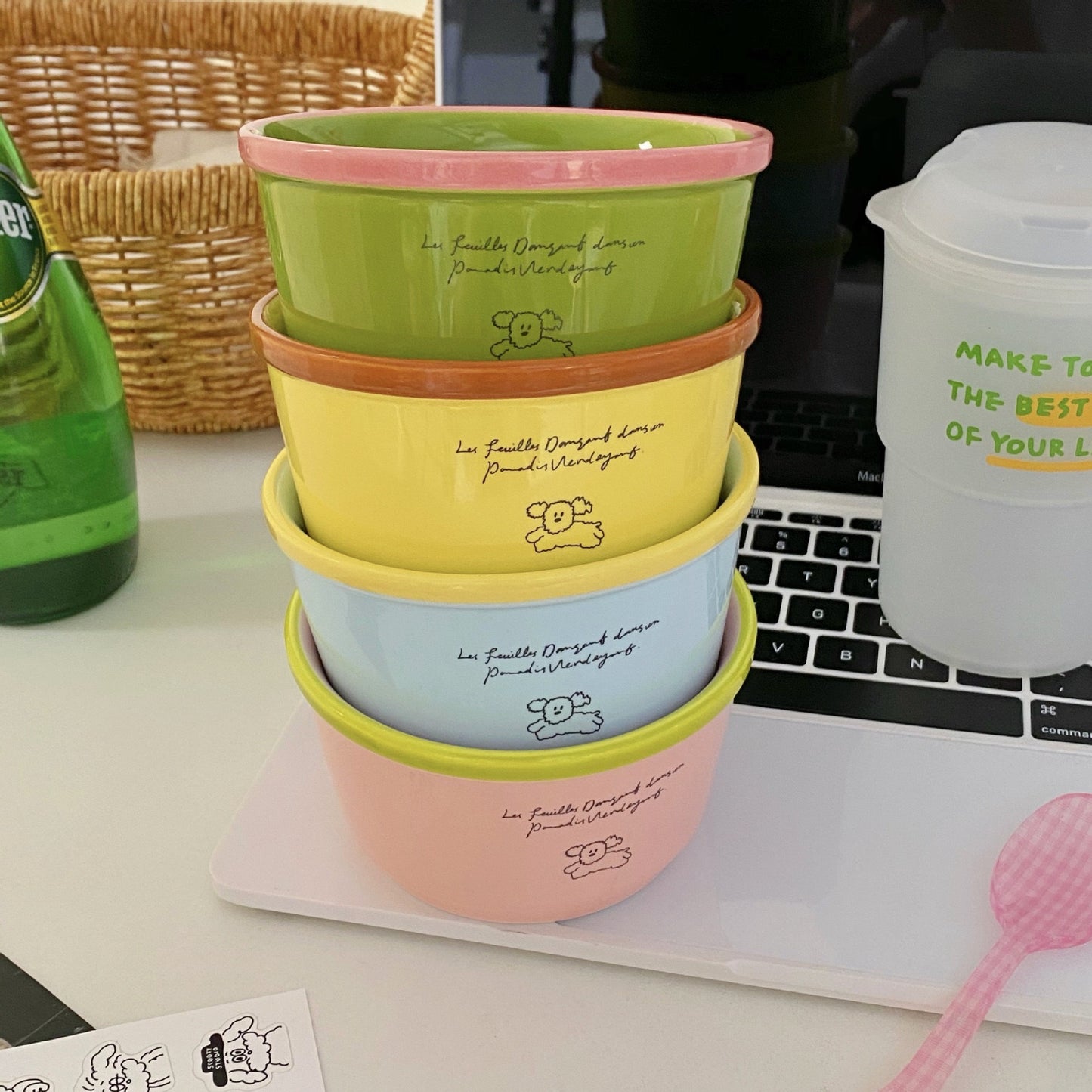 Dopamine Puppy Ceramic Bowl Set (Set of 4)