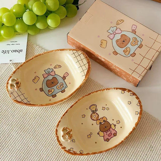 Sweet Time Bear Oval Plate