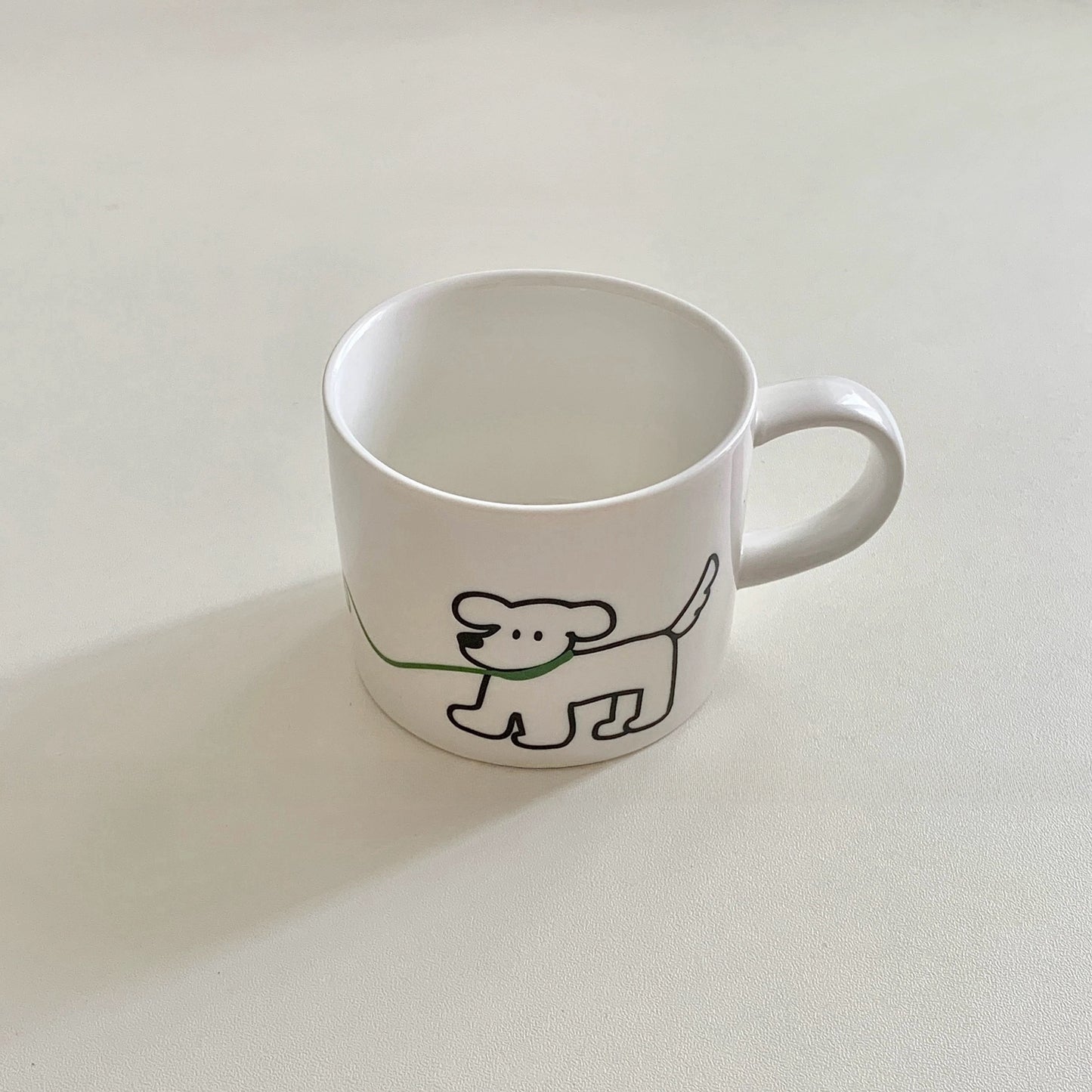Korean Style Cute Leash Illustration Mug