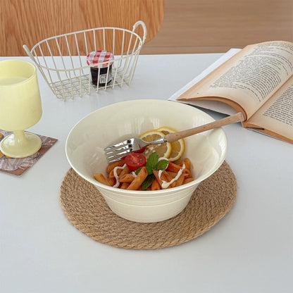 Cream Style Ceramic Large Soup Bowl