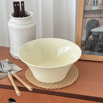 Cream Style Ceramic Large Soup Bowl