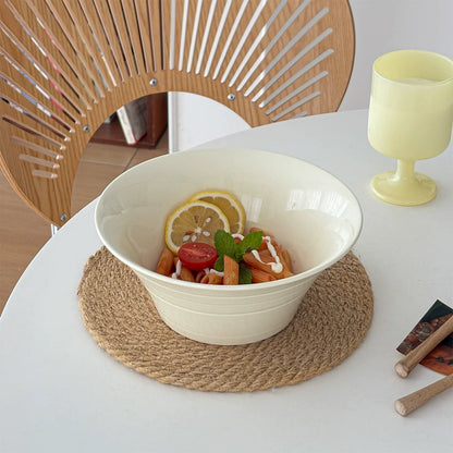 Cream Style Ceramic Large Soup Bowl