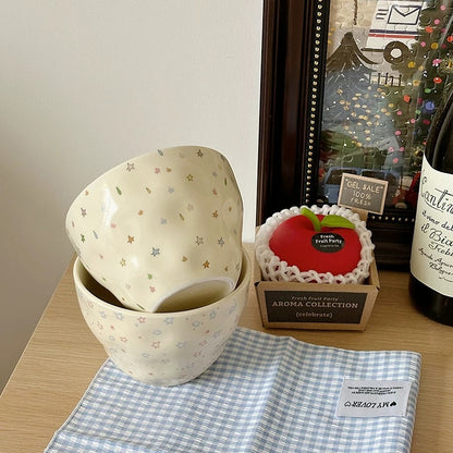 Butter Yellow Star Ceramic Bowl Set (Set of 3)