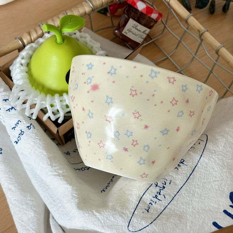 Butter Yellow Star Ceramic Bowl Set (Set of 3)