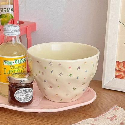 Butter Yellow Star Ceramic Bowl Set (Set of 3)