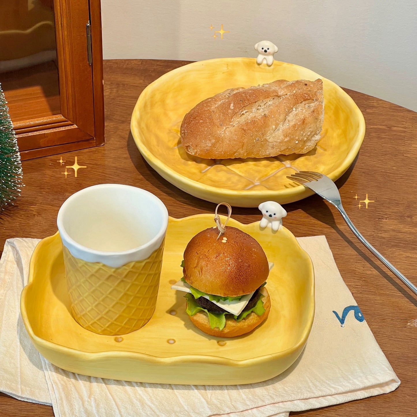 Pineapple Bun Puppy Ceramic Collection