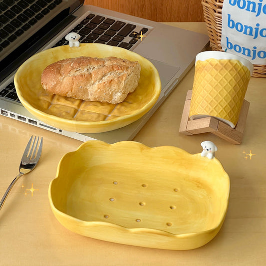 Pineapple Bun Puppy Ceramic Collection