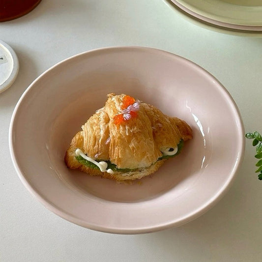 Nordic Cream Pink Ceramic Hat Plate