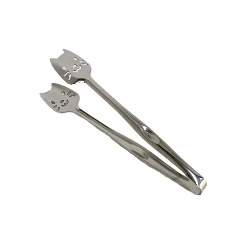 Cute Cat 304 Stainless Steel Food Tongs