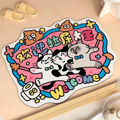 Cartoon Design Diatomaceous Earth Bath Mat