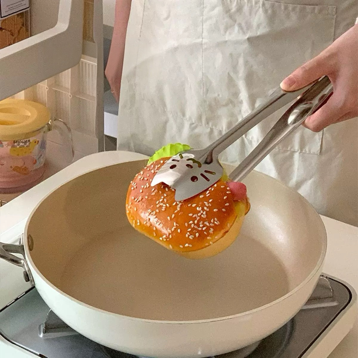 Cute Cat 304 Stainless Steel Food Tongs