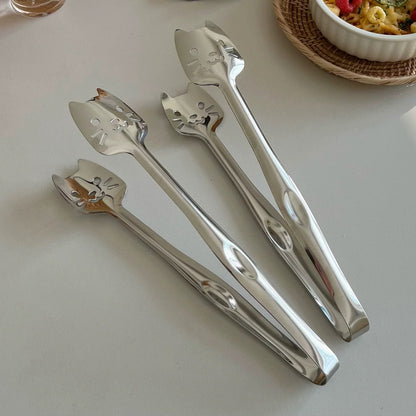 Cute Cat 304 Stainless Steel Food Tongs