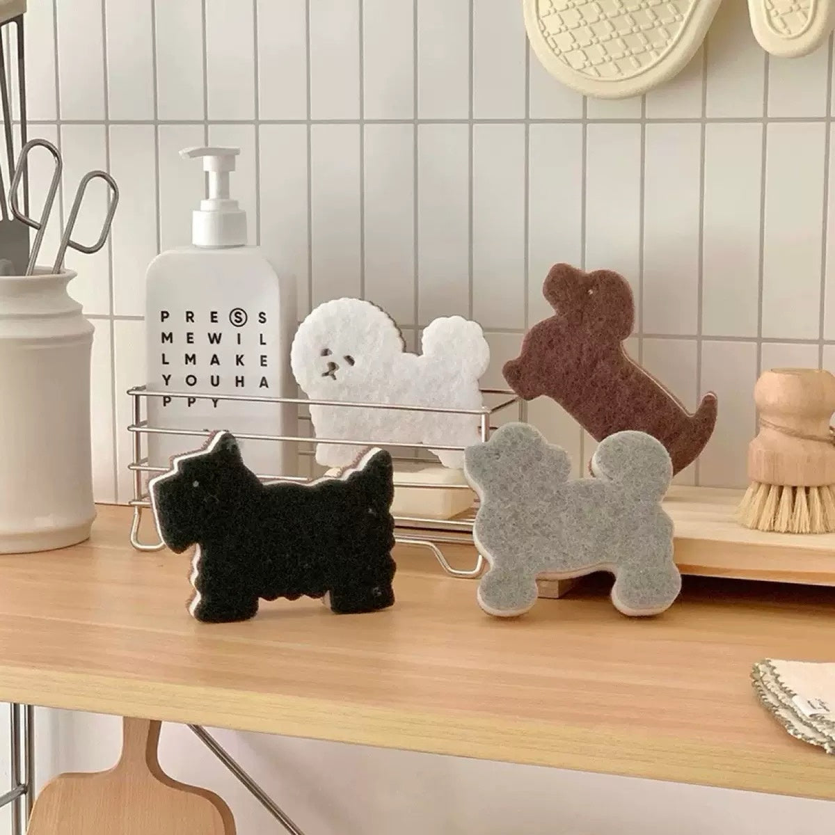 Cute Dog Sponge Scrubber (Set of 4)
