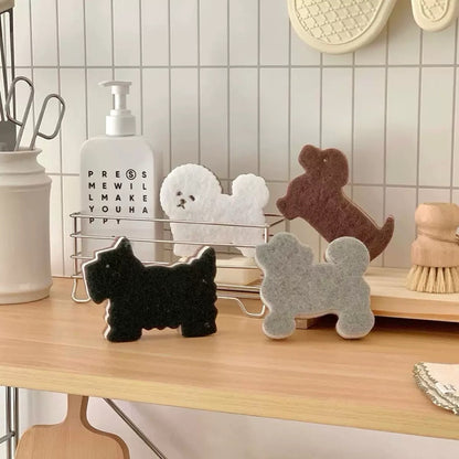 Cute Dog Sponge Scrubber (Set of 4)