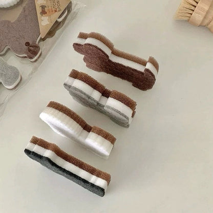 Cute Dog Sponge Scrubber (Set of 4)