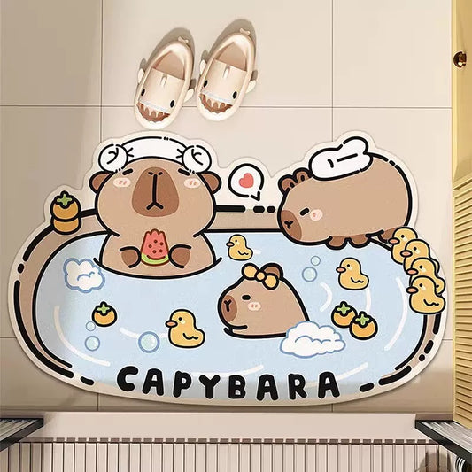 Capybara Watermelon Bath Diatomite Bath Mat