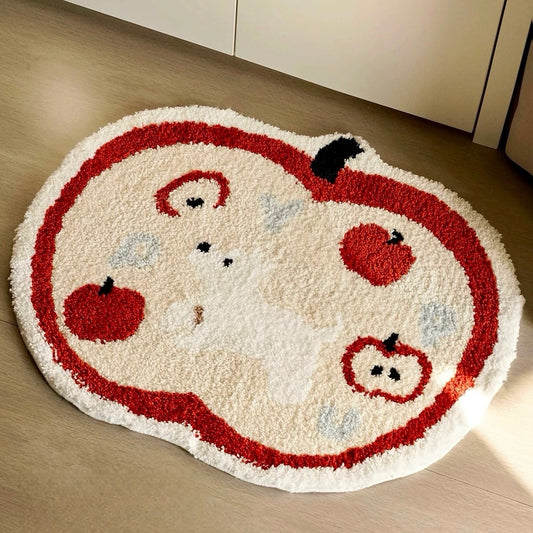 Cute Apple Puppy Tufted Rug (Large Size)