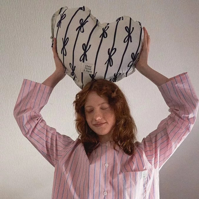 Bow Heart Decorative Pillow