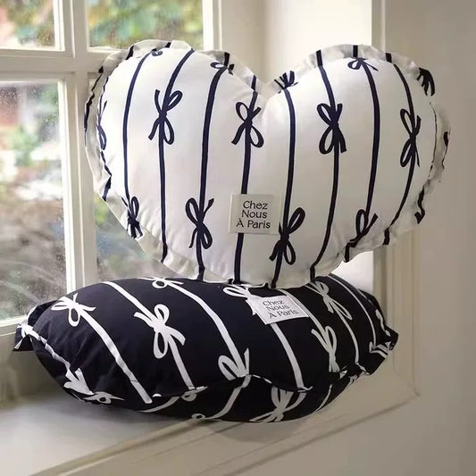 Bow Heart Decorative Pillow