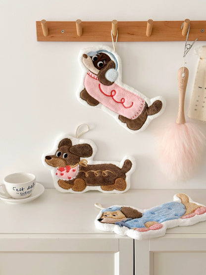 Cute Dachshund Hand Towel