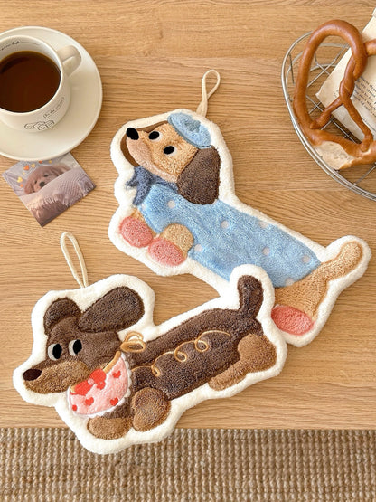 Cute Dachshund Hand Towel