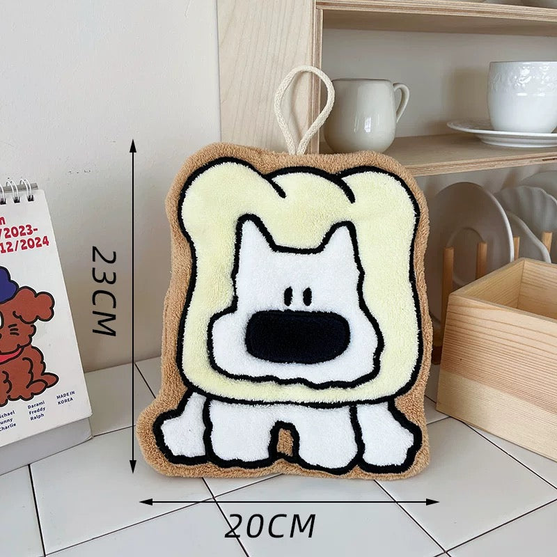 Korean-Style Cute Dog Hand Towel