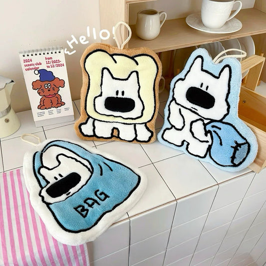 Korean-Style Cute Dog Hand Towel