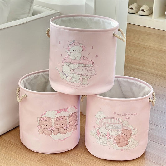 Cute Pink Foldable Laundry Basket