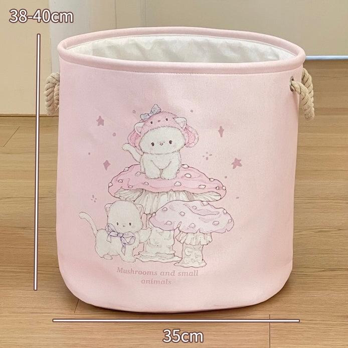 Cute Pink Foldable Laundry Basket
