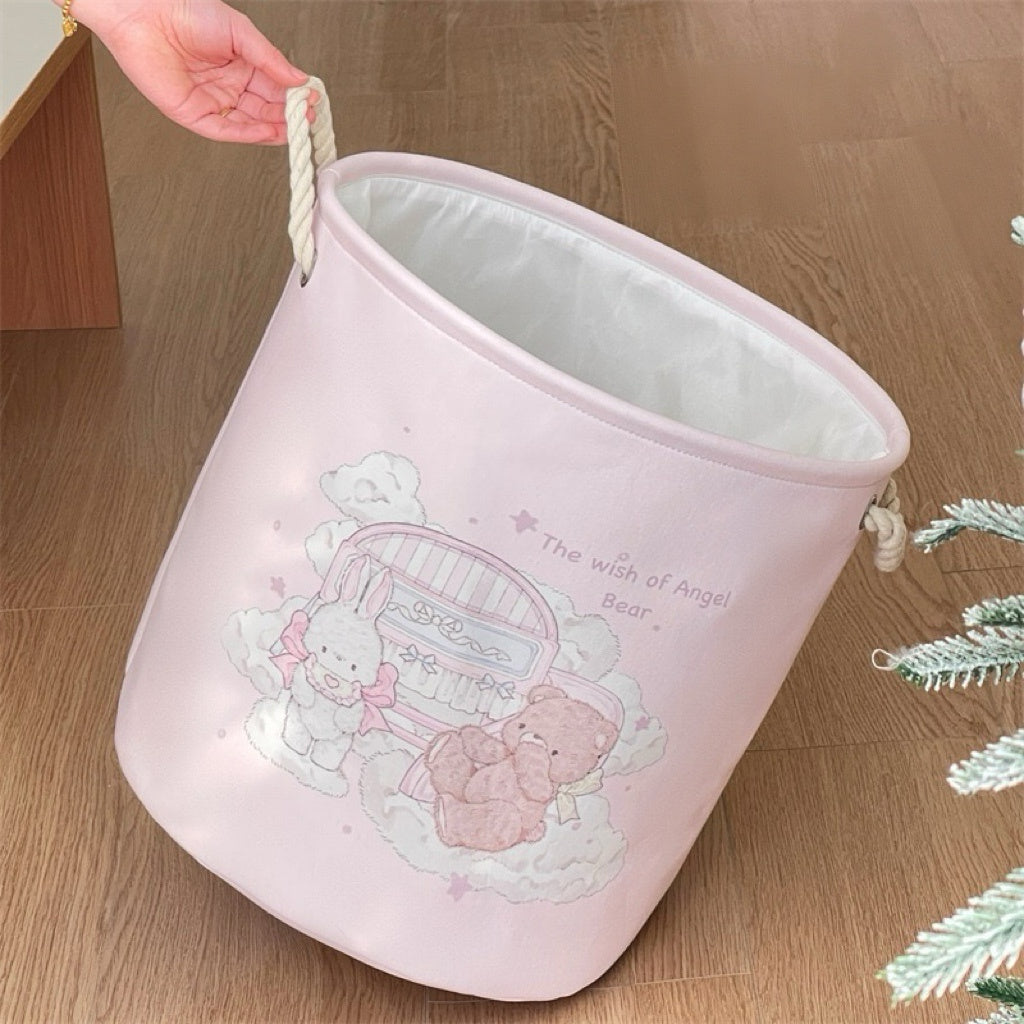 Cute Pink Foldable Laundry Basket