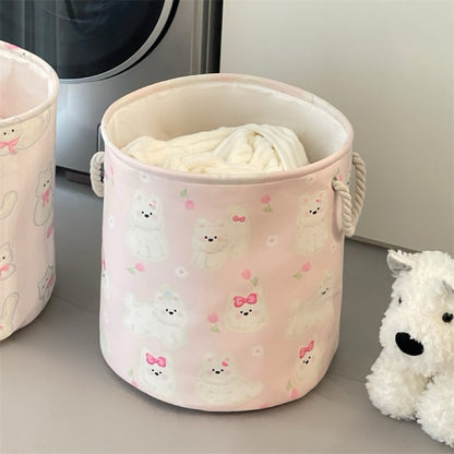 Cute Cat & Puppy Laundry Basket