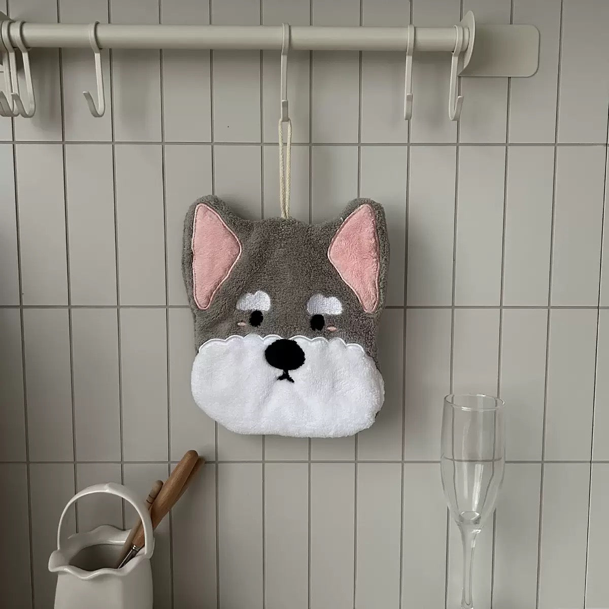 Cute Cartoon Dog Hand Towel