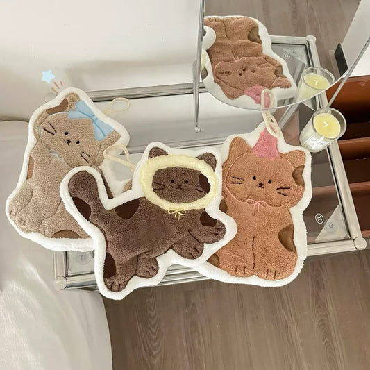 Cute Korean Style Cat Hand Towel