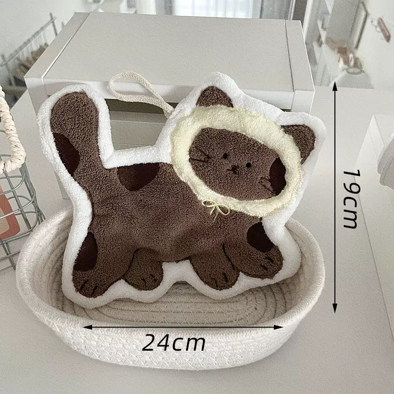 Cute Korean Style Cat Hand Towel