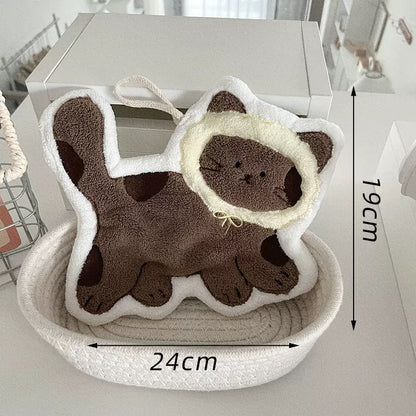 Cute Korean Style Cat Hand Towel