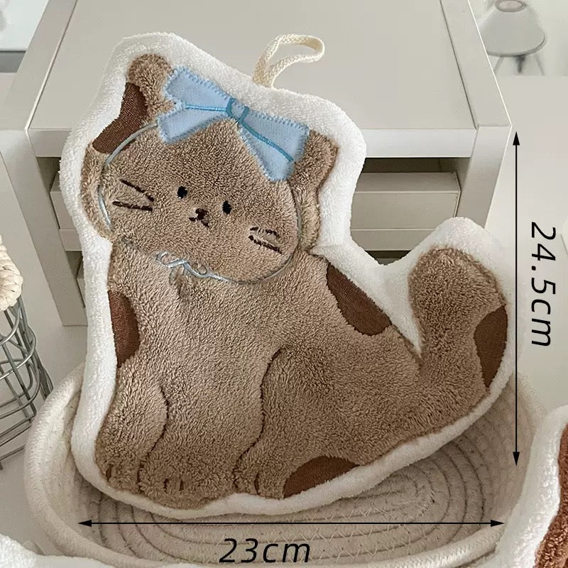 Cute Korean Style Cat Hand Towel