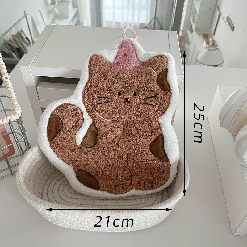 Cute Korean Style Cat Hand Towel