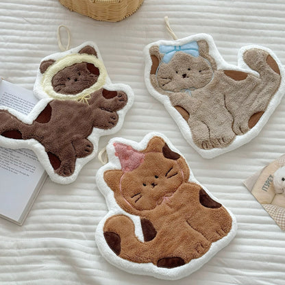 Cute Korean Style Cat Hand Towel