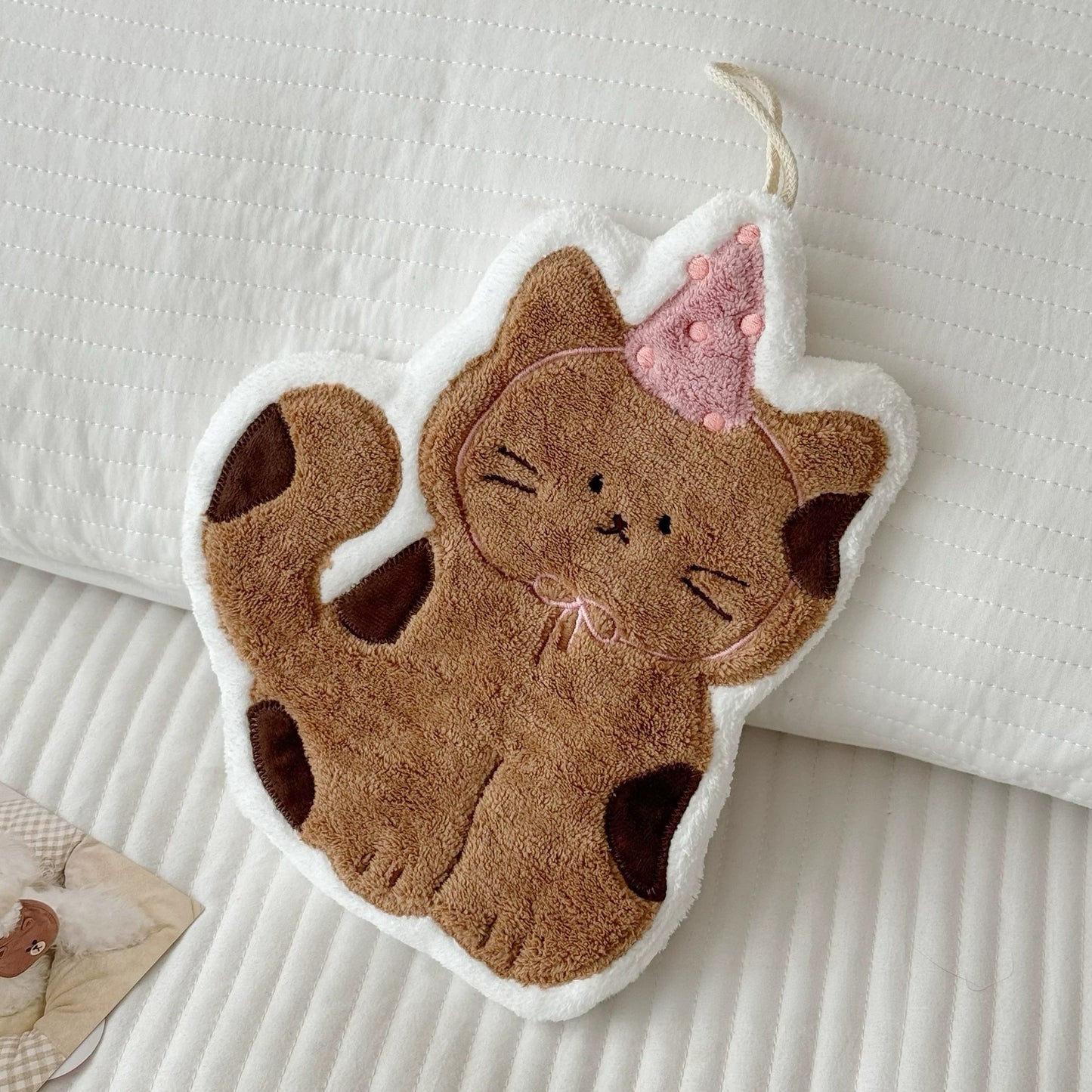 Cute Korean Style Cat Hand Towel
