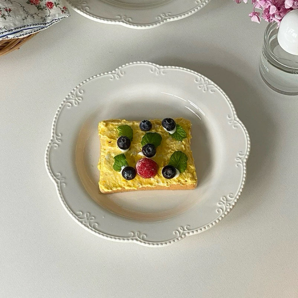 French Vintage Embossed Elegant Plate