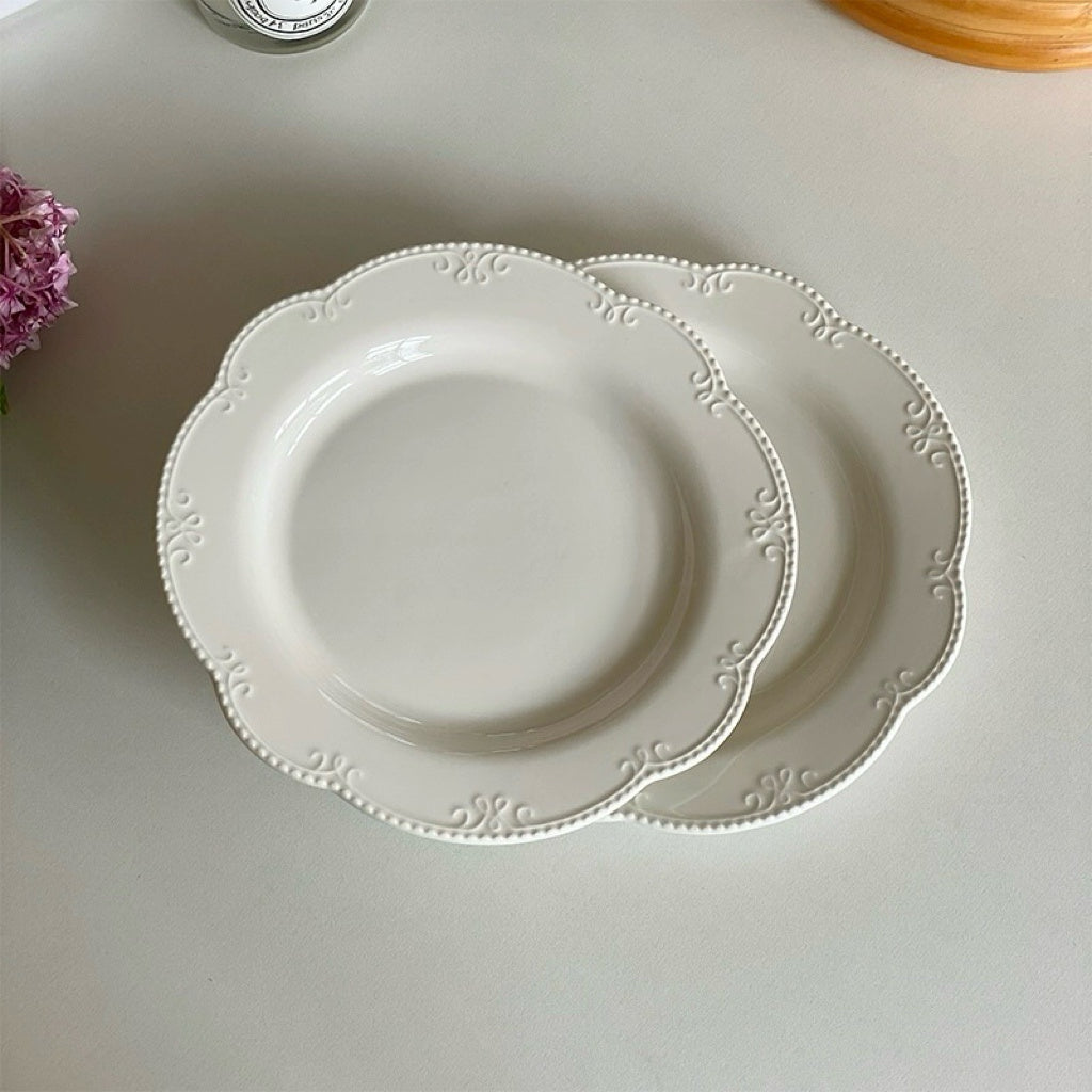 French Vintage Embossed Elegant Plate