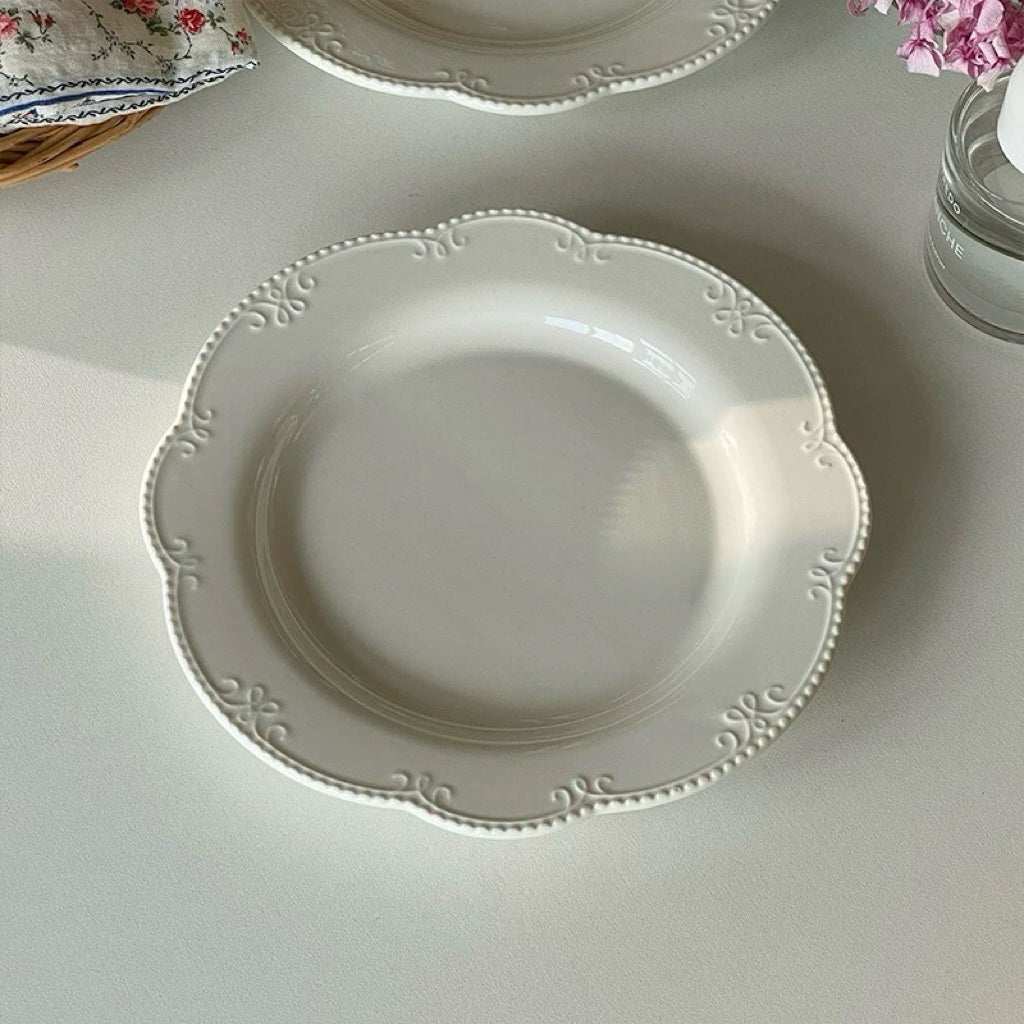 French Vintage Embossed Elegant Plate