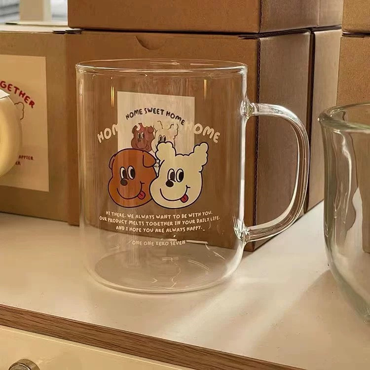 Korean Style Cute Bear Glass Mug