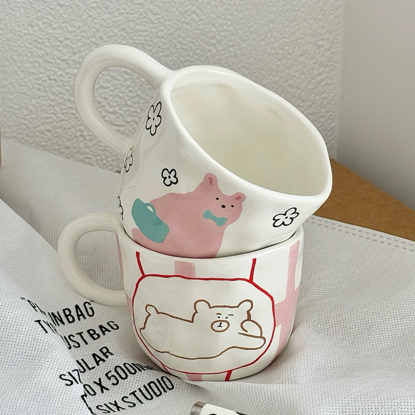 Korean Style Cute Bear Handcrafted Mug
