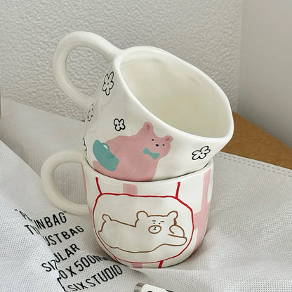 Korean Style Cute Bear Handcrafted Mug